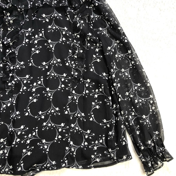 Loft Heart Ruffle Tie Neck Blouse - Picture 5 of 12